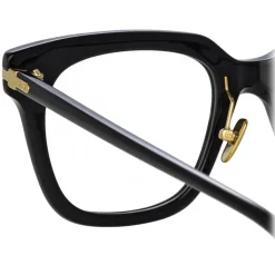 Linda Farrow - Empire D-Frame Optical Glasses in Black - LF28C1OPT - Linda Farrow Eyewear - Avvenice