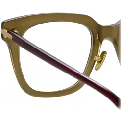 Linda Farrow - Empire D-Frame Optical Glasses in Green - LF28C4OPT - Linda Farrow Eyewear - Avvenice