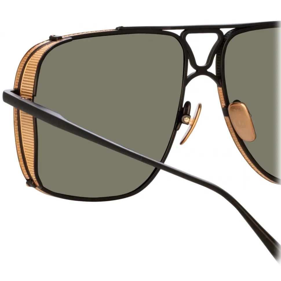 Linda Farrow - Enzo Aviator Sunglasses in Nickel - LFL1393C2SUN - Linda Farrow Eyewear - Avvenice
