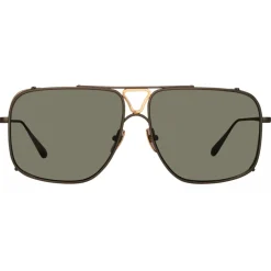 Linda Farrow - Enzo Aviator Sunglasses in Nickel - LFL1393C2SUN - Linda Farrow Eyewear - Avvenice