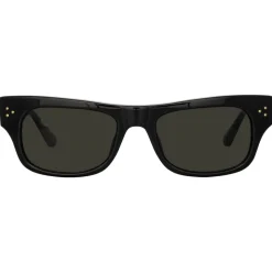 Linda Farrow - Falck Rectangular Sunglasses in Black - LFL1448C1SUN - Linda Farrow Eyewear - Avvenice