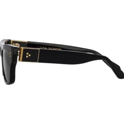 Linda Farrow - Falck Rectangular Sunglasses in Black - LFL1448C1SUN - Linda Farrow Eyewear - Avvenice