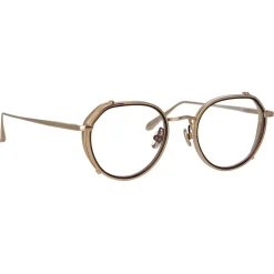 Linda Farrow - Falcon Angular Optical Glasses in Light Gold - LFL1387C2OPT - Linda Farrow Eyewear - Avvenice