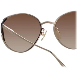 Linda Farrow - Fielder Cat Eye Sunglasses in Light Gold - LFL1455C3SUN - Linda Farrow Eyewear - Avvenice