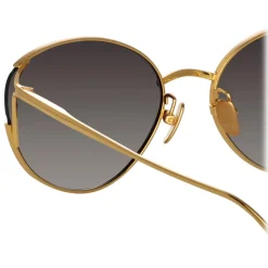 Linda Farrow - Fielder Cat Eye Sunglasses in Yellow Gold - LFL1455C2SUN - Linda Farrow Eyewear - Avvenice