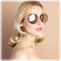 Linda Farrow - Fine Jewellery 14 C3 Round Sunglasses - Linda Farrow Fine Jewellery - Linda Farrow Eyewear - Avvenice