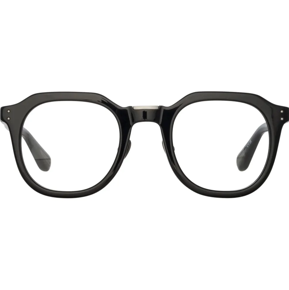 Linda Farrow - Fletcher Angular Optical Frame in Black and Nickel - LFL1103C14OPT - Linda Farrow Eyewear - Avvenice