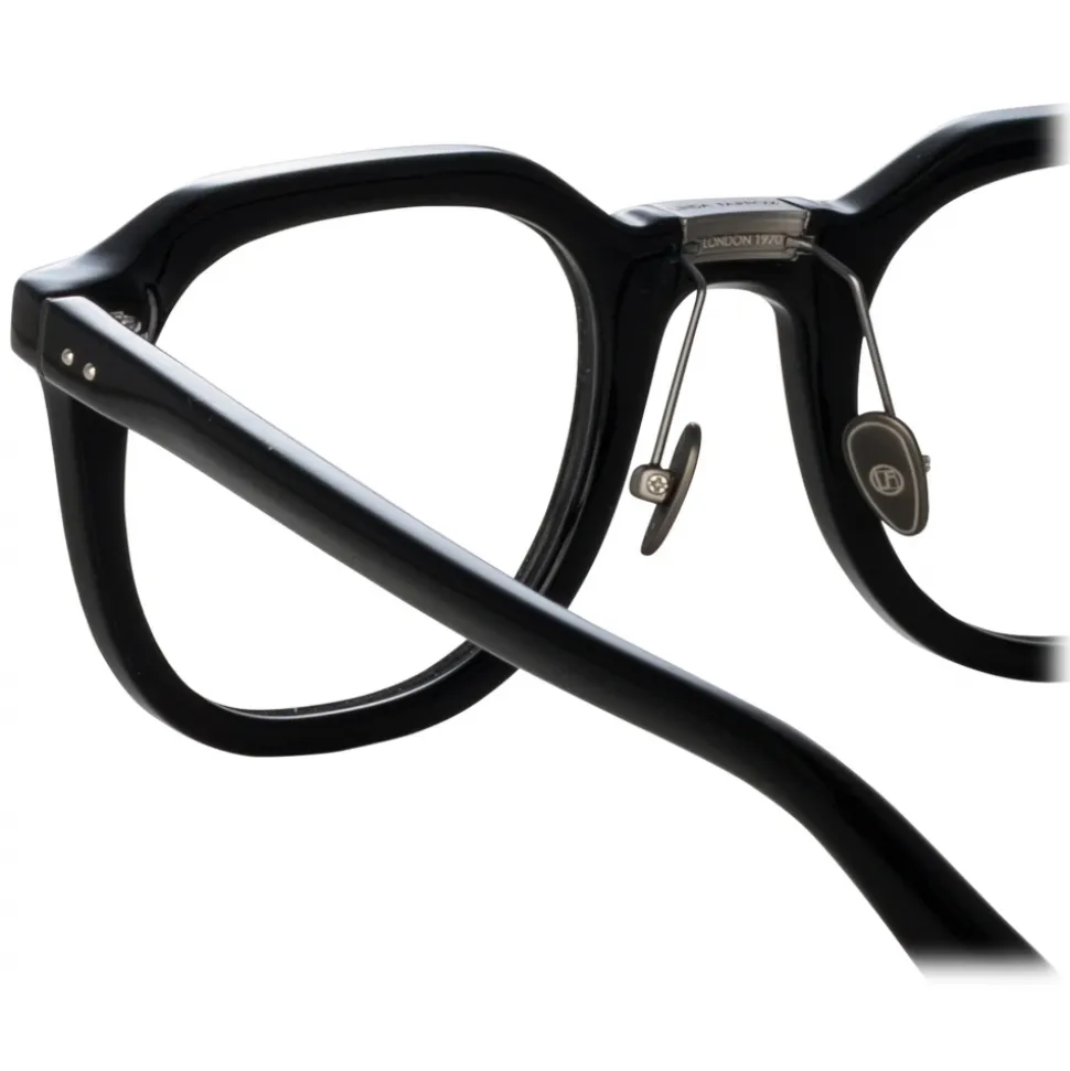 Linda Farrow - Fletcher Angular Optical Frame in Black and Nickel - LFL1103C14OPT - Linda Farrow Eyewear - Avvenice