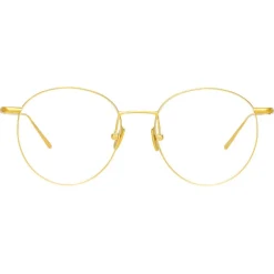 Linda Farrow - Foster A Oval Optical Glasses in Yellow Gold - LF34AC1OPT - Linda Farrow Eyewear - Avvenice