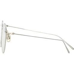 Linda Farrow - Foster A Oval Optical Glasses in White Gold - LF34AC2OPT - Linda Farrow Eyewear - Avvenice