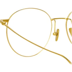 Linda Farrow - Foster Oval Optical Glasses in Yellow Gold - LF34C1OPT - Linda Farrow Eyewear - Avvenice