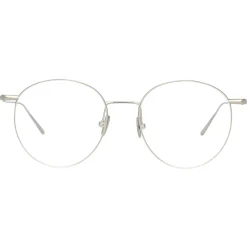 Linda Farrow - Foster Oval Optical Glasses in White Gold - LF34C2OPT - Linda Farrow Eyewear - Avvenice