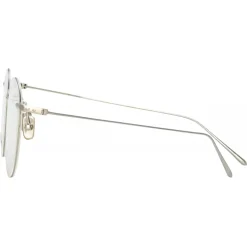 Linda Farrow - Foster Oval Optical Glasses in White Gold - LF34C2OPT - Linda Farrow Eyewear - Avvenice