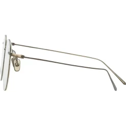 Linda Farrow - Foster Oval Optical Glasses in Nickel - LF34C4OPT - Linda Farrow Eyewear - Avvenice