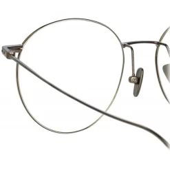 Linda Farrow - Foster Oval Optical Glasses in Nickel - LF34C4OPT - Linda Farrow Eyewear - Avvenice