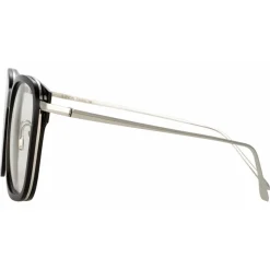 Linda Farrow - Franklin Rectangular Optical Glasses in Black White Gold - LFL1185C2OPT - Linda Farrow Eyewear - Avvenice