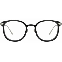 Linda Farrow - Fraser Square Optical Glasses in Black White Gold - LFL1184C2OPT - Linda Farrow Eyewear - Avvenice