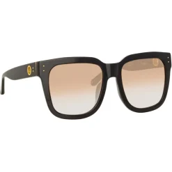 Linda Farrow - Freya D-Frame Sunglasses in Camel Black - LFL1175C7SUN - Linda Farrow Eyewear - Avvenice