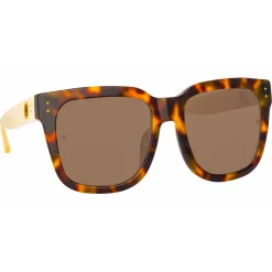 Linda Farrow - Freya Square Sunglasses in Tortoiseshell Cream - LFL1175C2SUN - Linda Farrow Eyewear - Avvenice