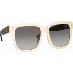 Linda Farrow - Freya Square Sunglasses in Cream Black - LFL1175C3SUN - Linda Farrow Eyewear - Avvenice