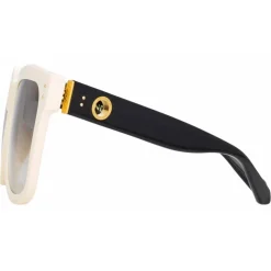 Linda Farrow - Freya Square Sunglasses in Cream Black - LFL1175C3SUN - Linda Farrow Eyewear - Avvenice