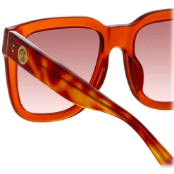 Linda Farrow - Freya Square Sunglasses in Amber - LFL1175C9SUN - Linda Farrow Eyewear - Avvenice