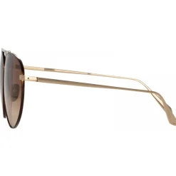 Linda Farrow - Gabriel Oversized Sunglasses in Light Gold - LFL1391C2SUN - Linda Farrow Eyewear - Avvenice