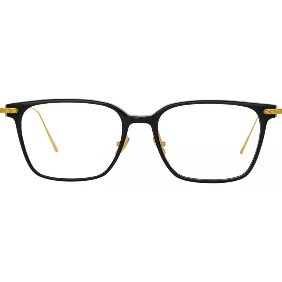 Linda Farrow - Gehry A Rectangular Optical Glasses in Black Yellow Gold - LF37AC1OPT - Linda Farrow Eyewear - Avvenice