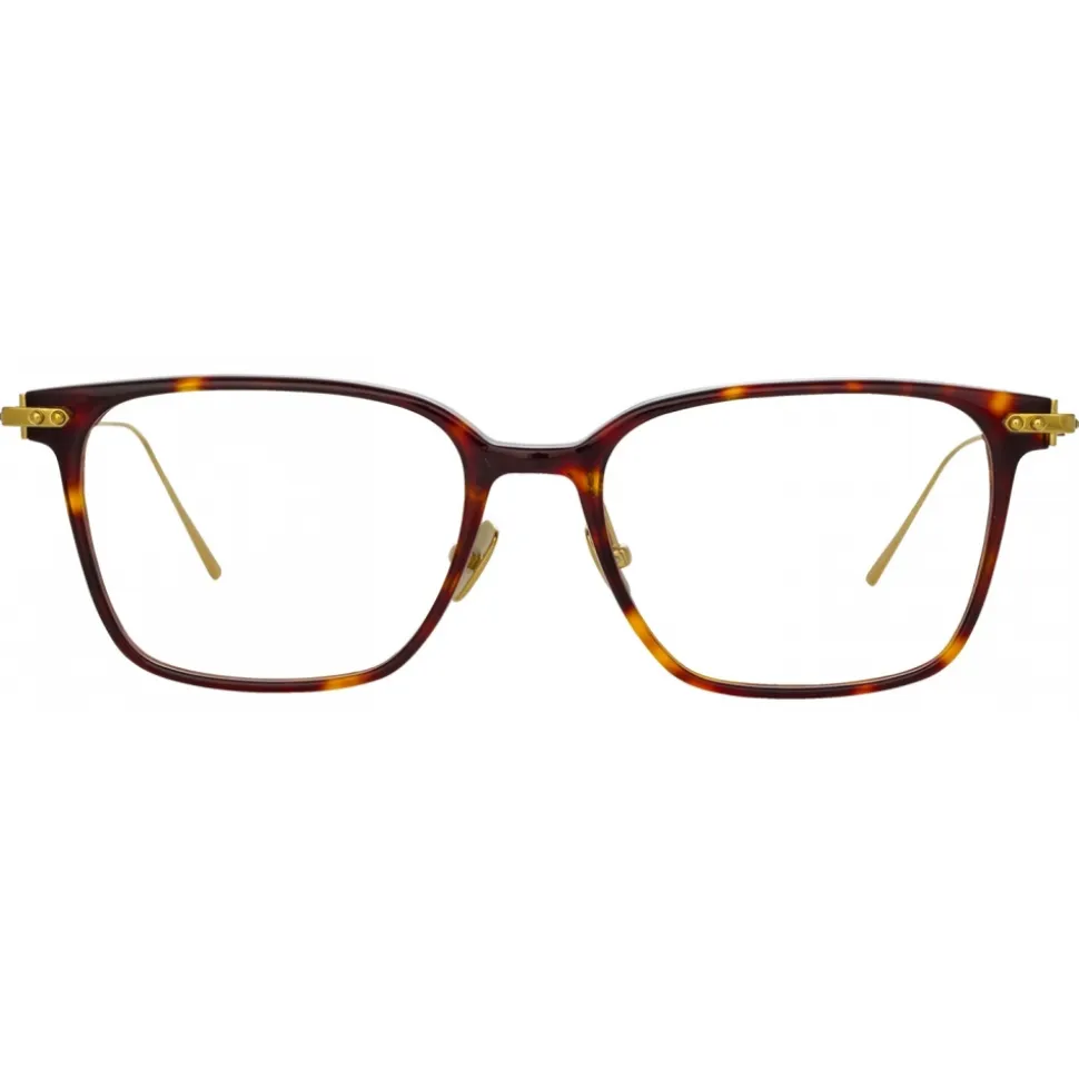 Linda Farrow - Gehry Rectangular Optical Glasses in Tortoiseshell Yellow Gold - LF37C2OPT - Linda Farrow Eyewear - Avvenice