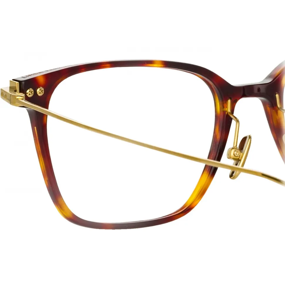 Linda Farrow - Gehry Rectangular Optical Glasses in Tortoiseshell Yellow Gold - LF37C2OPT - Linda Farrow Eyewear - Avvenice