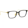 Linda Farrow - Gehry Rectangular Optical Glasses in Black Yellow Gold - LF37C1OPT - Linda Farrow Eyewear - Avvenice