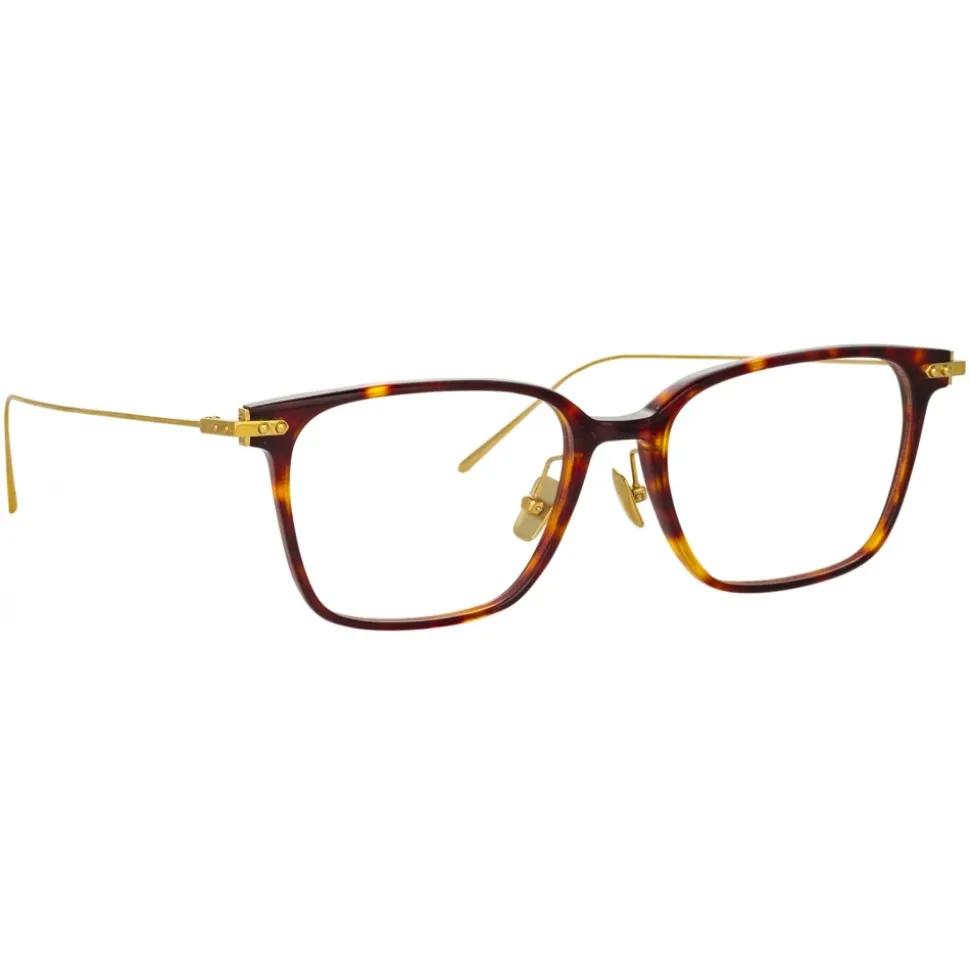 Linda Farrow - Gehry Rectangular Optical Glasses in Yellow Gold Tortoiseshell - LF37AC2OPT - Linda Farrow Eyewear - Avvenice