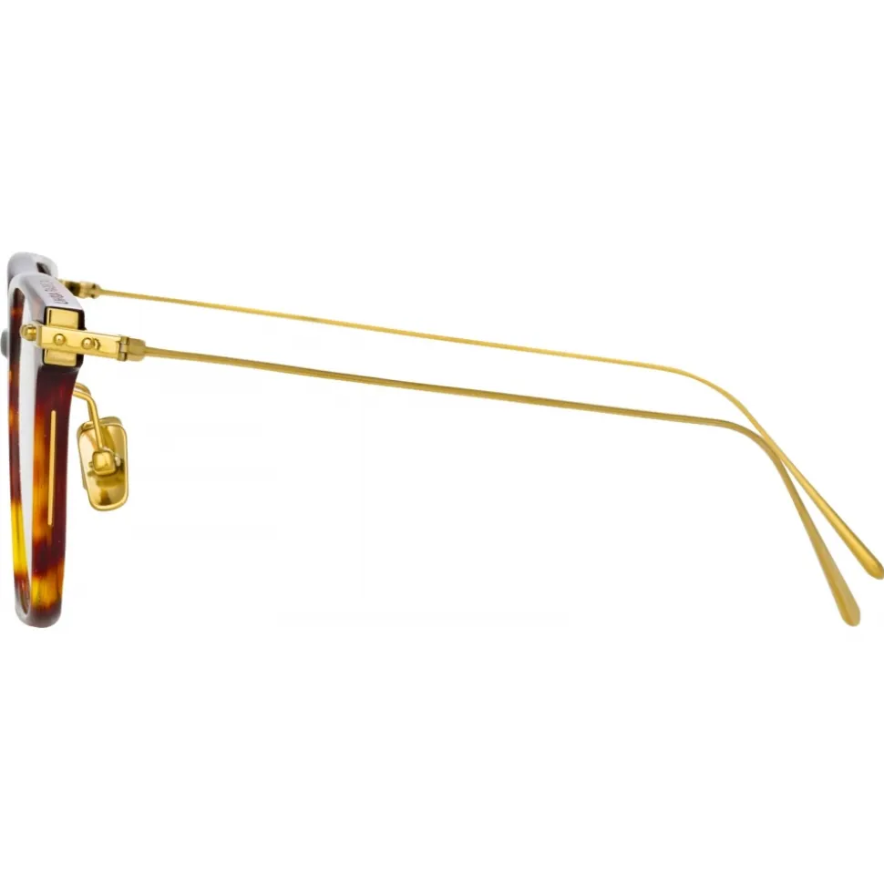 Linda Farrow - Gehry Rectangular Optical Glasses in Yellow Gold Tortoiseshell - LF37AC2OPT - Linda Farrow Eyewear - Avvenice