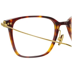 Linda Farrow - Gehry Rectangular Optical Glasses in Yellow Gold Tortoiseshell - LF37AC2OPT - Linda Farrow Eyewear - Avvenice