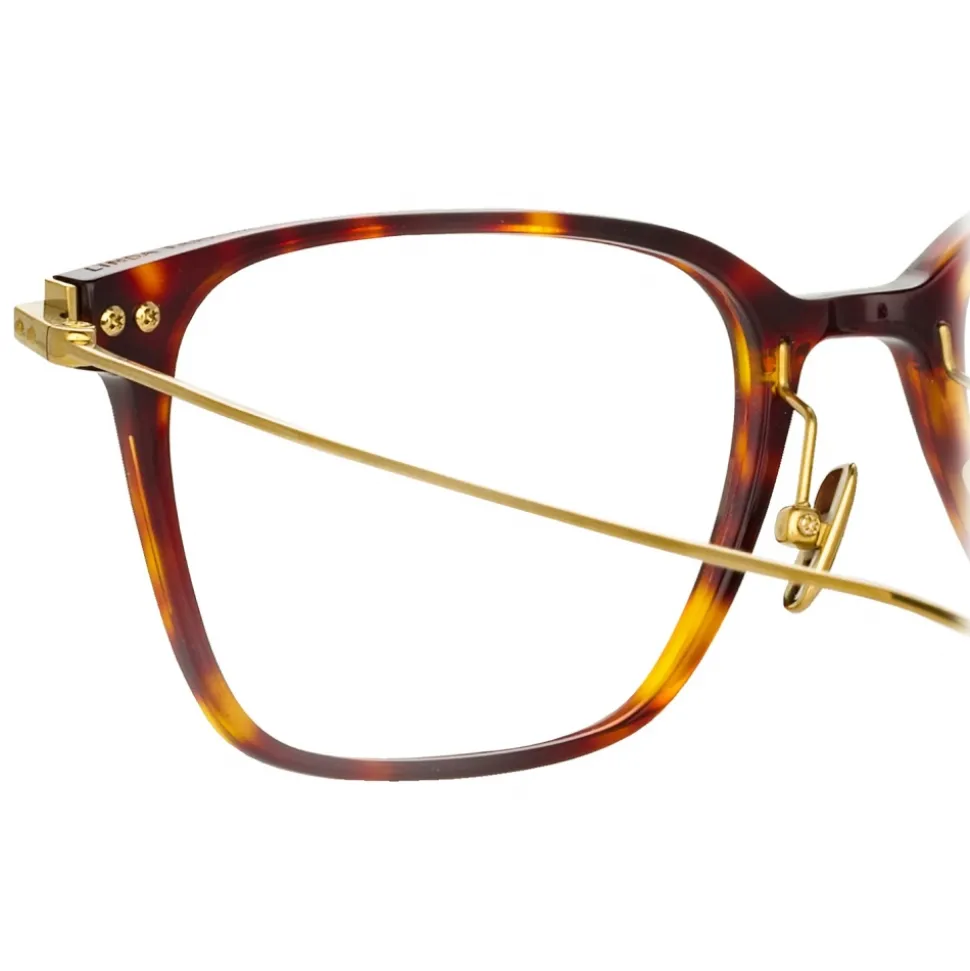 Linda Farrow - Gehry Rectangular Optical Glasses in Yellow Gold Tortoiseshell - LF37AC2OPT - Linda Farrow Eyewear - Avvenice