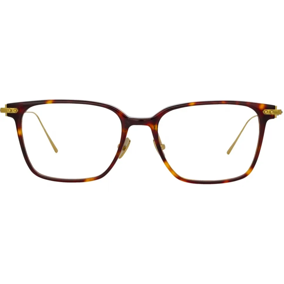 Linda Farrow - Gehry Rectangular Optical Glasses in Yellow Gold Tortoiseshell - LF37AC2OPT - Linda Farrow Eyewear - Avvenice
