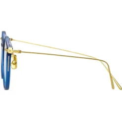 Linda Farrow - Gray Oval Optical Glasses in Blue - LF02AC16OPT - Linda Farrow Eyewear - Avvenice