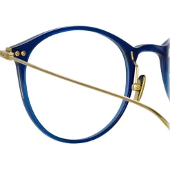 Linda Farrow - Gray Oval Optical Glasses in Blue - LF02AC16OPT - Linda Farrow Eyewear - Avvenice