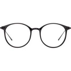 Linda Farrow - Gray Oval Optical Frame in Black and Nickel - LFL1103C14OPT - Linda Farrow Eyewear - Avvenice