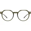 Linda Farrow - Griffin A Oval Optical Glasses in Green - LF50AC4OPT - Linda Farrow Eyewear - Avvenice