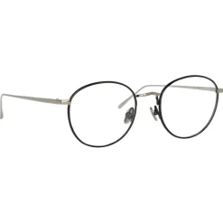Linda Farrow - Harrison Oval Optical Glasses in Black White Gold - LFL940C2OPT - Linda Farrow Eyewear - Avvenice