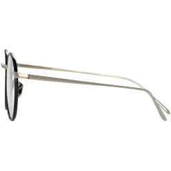 Linda Farrow - Harrison Oval Optical Glasses in Black White Gold - LFL940C2OPT - Linda Farrow Eyewear - Avvenice