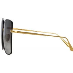 Linda Farrow - Hina Square Sunglasses in Black - LFL1458C1SUN - Linda Farrow Eyewear - Avvenice