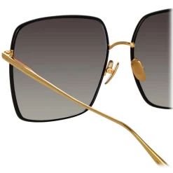 Linda Farrow - Hina Square Sunglasses in Black - LFL1458C1SUN - Linda Farrow Eyewear - Avvenice