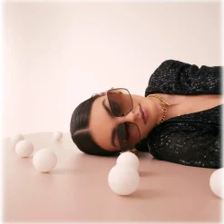 Linda Farrow - Hina Square Sunglasses in Brown - LFL1458C3SUN - Linda Farrow Eyewear - Avvenice