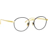 Linda Farrow - Hoffman Oval Optical Glasses in Black Yellow Gold - LFL1034C1OPT - Linda Farrow Eyewear - Avvenice