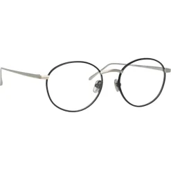 Linda Farrow - Hoffman Oval Optical Glasses in Black White Gold - LFL1034C2OPT - Linda Farrow Eyewear - Avvenice