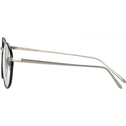 Linda Farrow - Hoffman Oval Optical Glasses in Black White Gold - LFL1034C2OPT - Linda Farrow Eyewear - Avvenice
