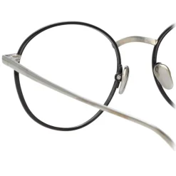 Linda Farrow - Hoffman Oval Optical Glasses in Black White Gold - LFL1034C2OPT - Linda Farrow Eyewear - Avvenice