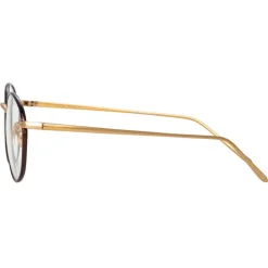 Linda Farrow - Hoffman Oval Optical Glasses in Brown - LFL1034C4OPT - Linda Farrow Eyewear - Avvenice